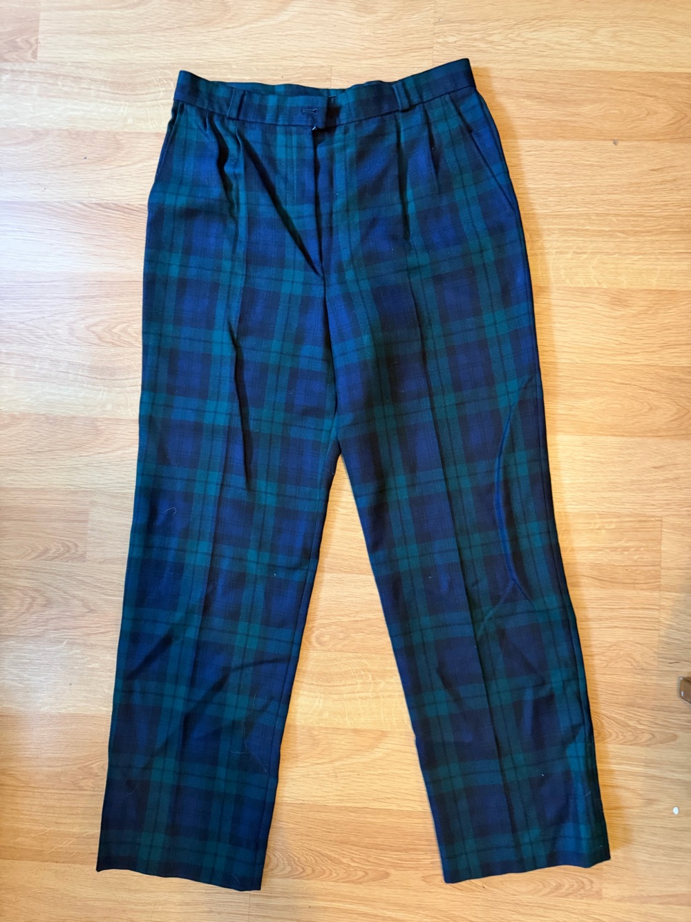 Vintage Women’s Bernard Zins Paris Saks Fifth Ave Wool Plaid Trousers Pants 8